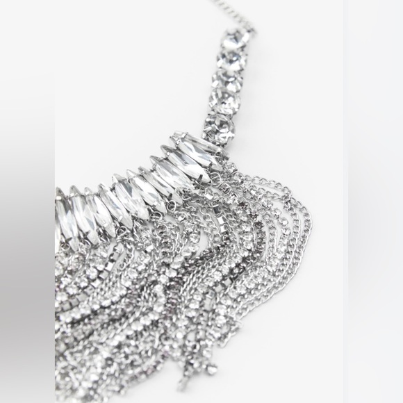 Zara - CASCADING CHOKER WITH RHINESTONES - Silver - Picture 2 of 6